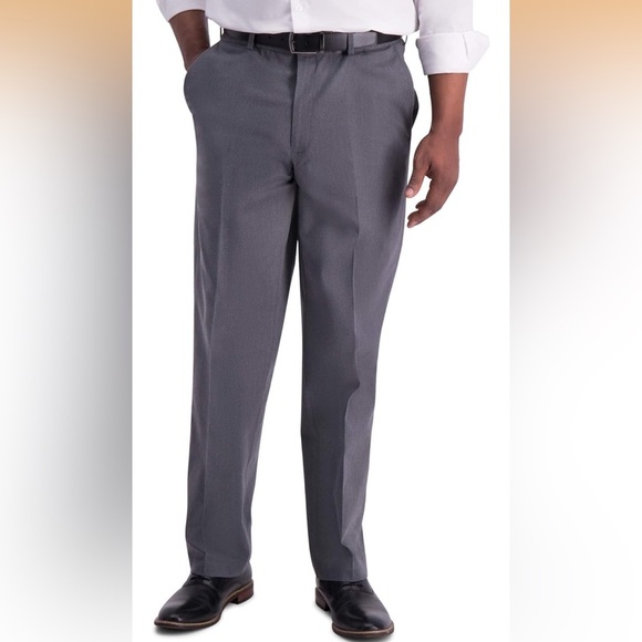 HAGGAR Classic Fit Iron Free Khakis in Gray - Picture 6 of 7